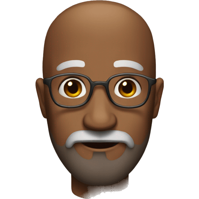 Bald old man, brown skin with huge beard emoji