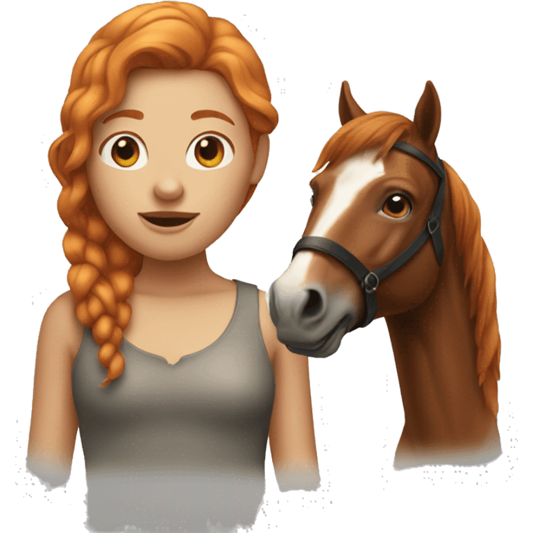 Ginger girl with a horse  emoji