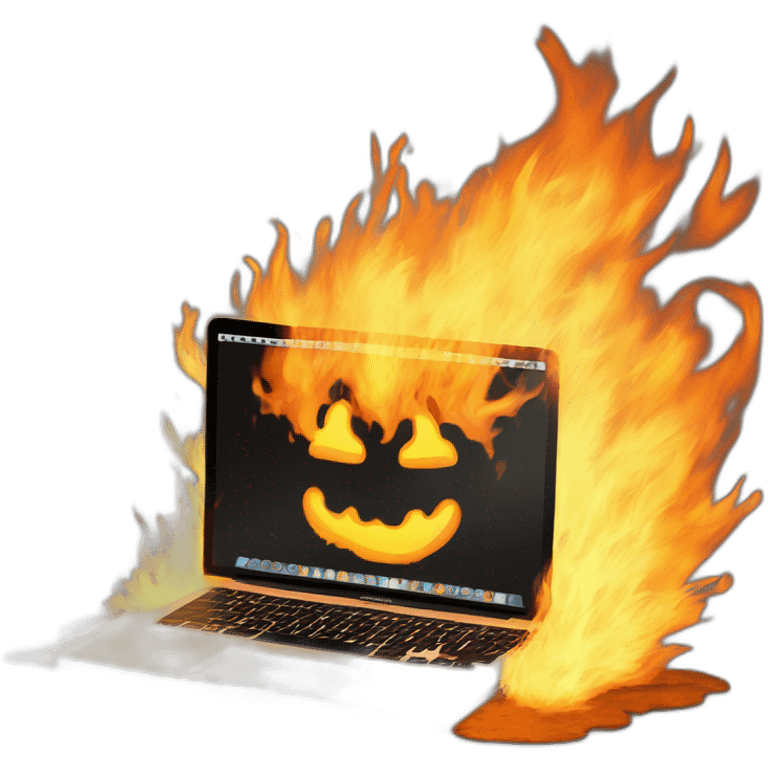 macbook pro in flames emoji