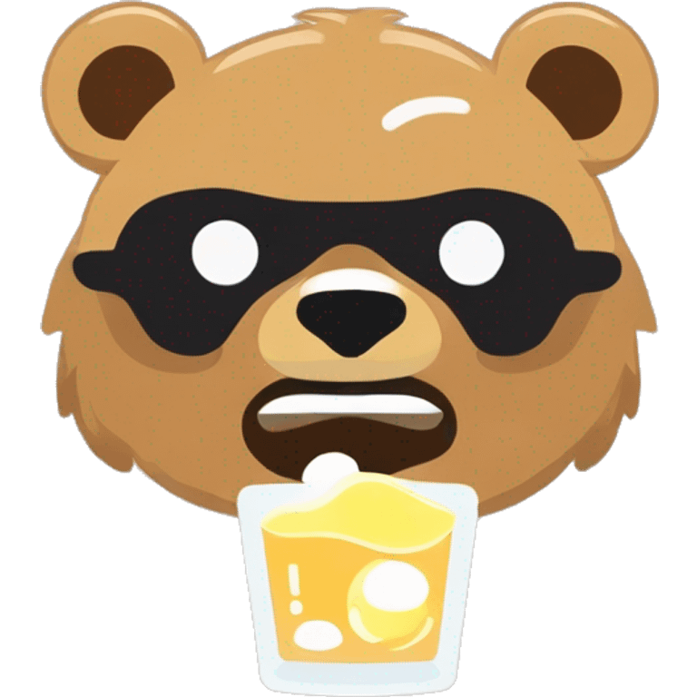 drunk bear with one eye shut emoji