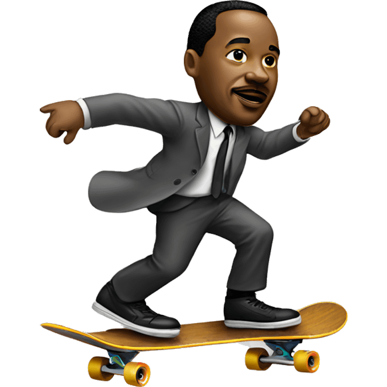 Mlk jr. Riding a skateboard  emoji