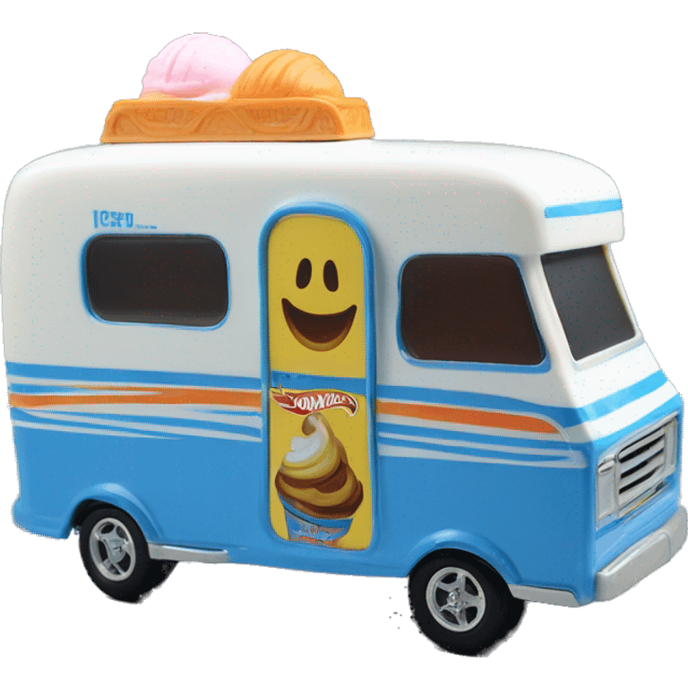 Hot wheels style, 1971, good humor ice cream caravan, blue  emoji