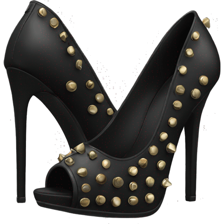 Black rivet heels  emoji