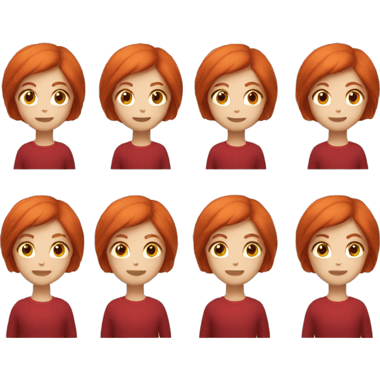 Redhead girl with red sweater and short hair  emoji