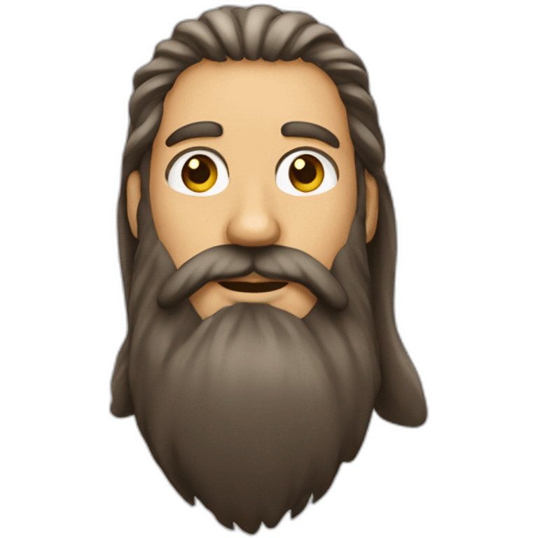 Long beard and hair man emoji