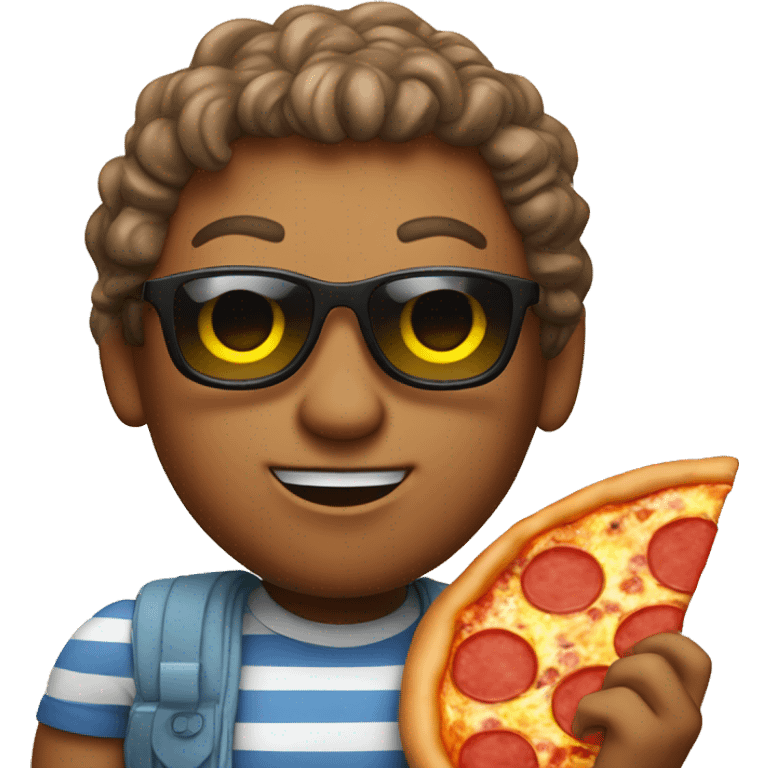 cool dude in the sun with a pizza emoji