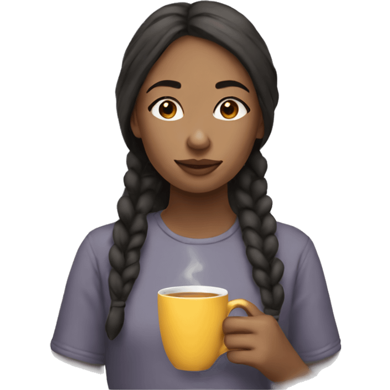 girl drink tea emoji