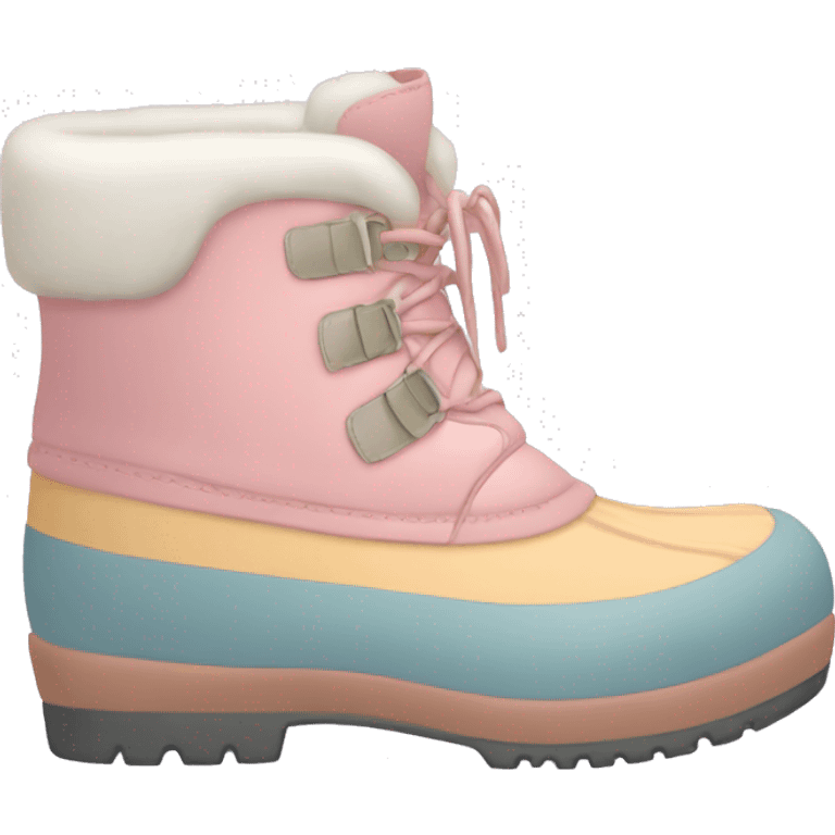 Pastel snow boots emoji