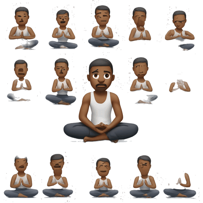 man in yoga pose worrier two  emoji