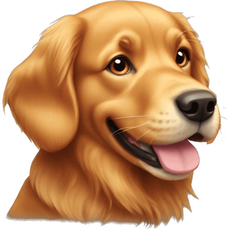 Red golden retriever playing ball emoji