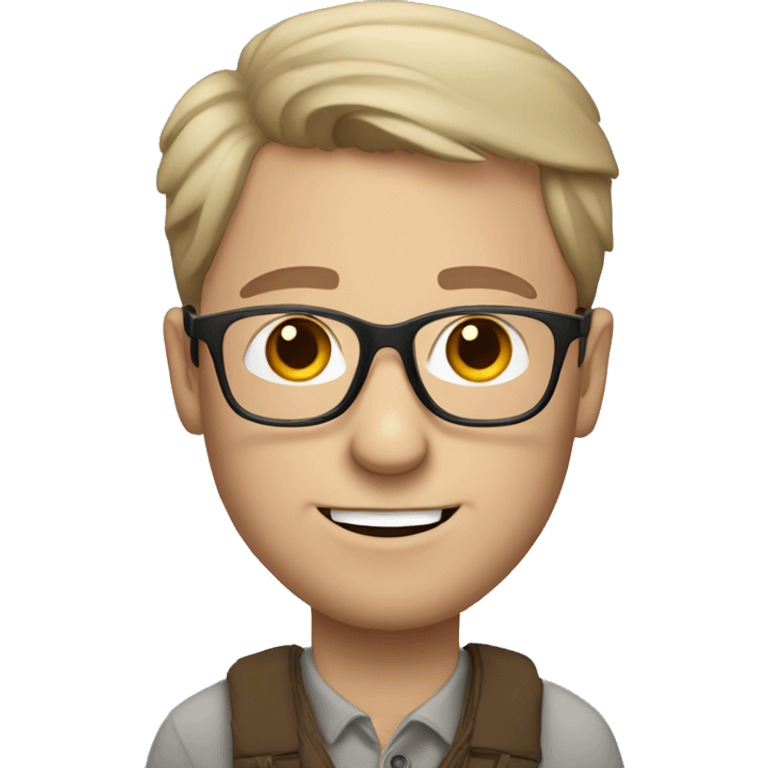 White Man with glasses with raccoon emoji