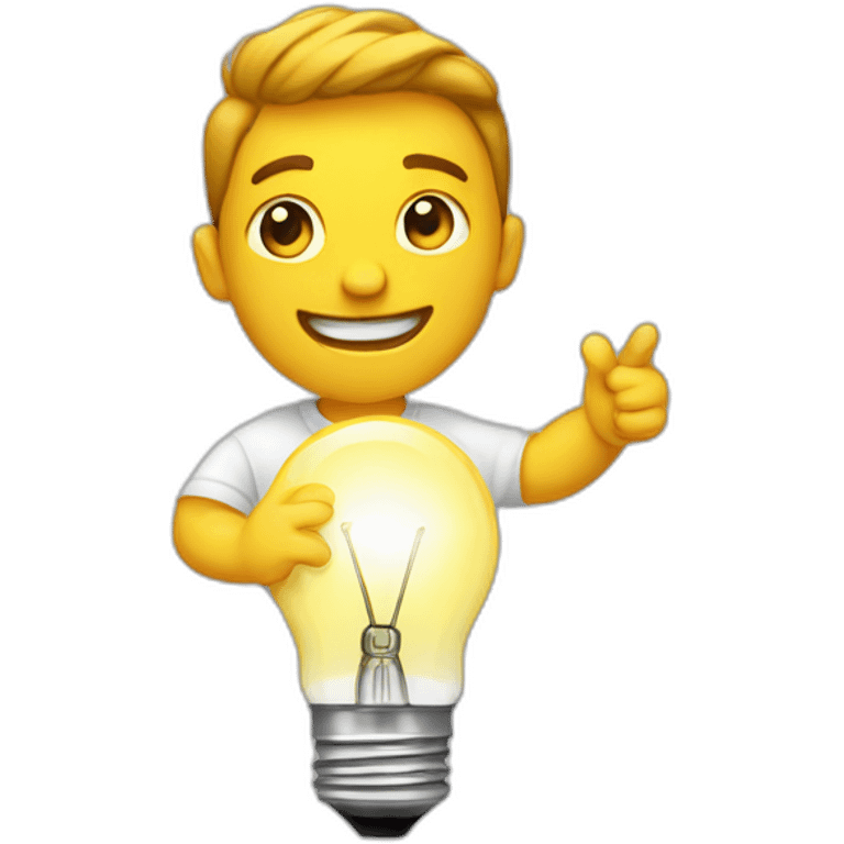 Designer screwing in one lightbulb emoji