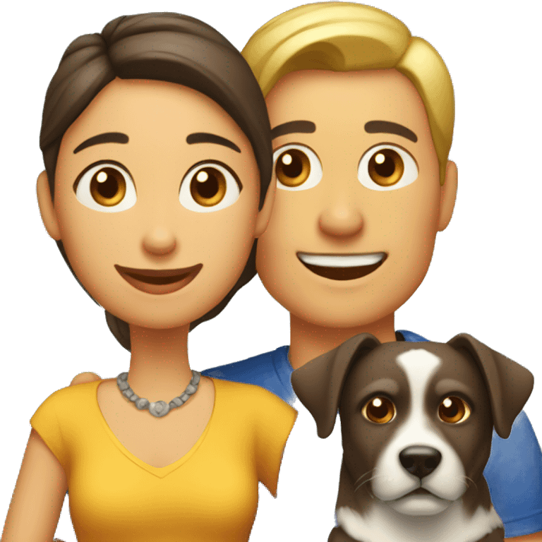 familia con perro salchica emoji