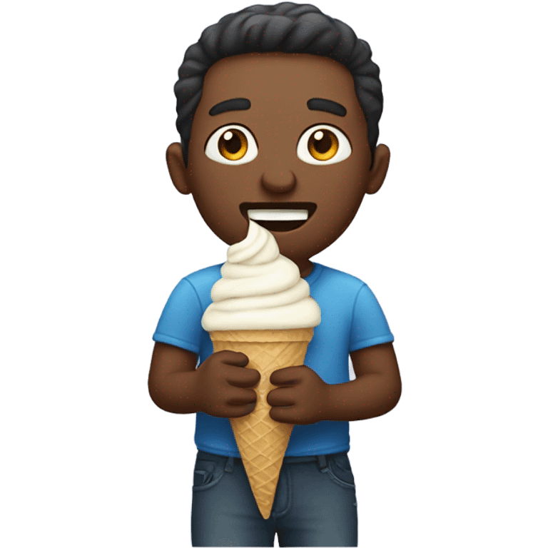 Man eating ice cream emoji