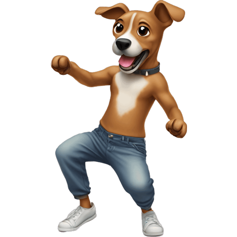 Breakdancing dog emoji