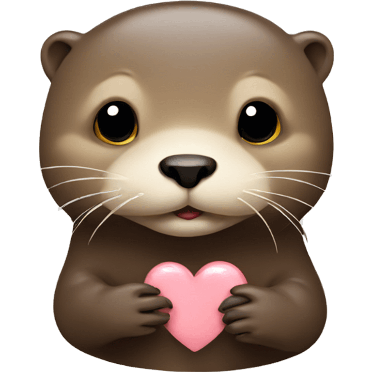 Otter with a small beige heart emoji