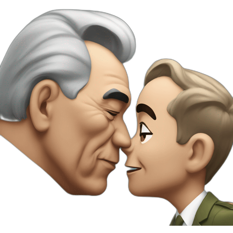 brezhnev kisses spiderman emoji