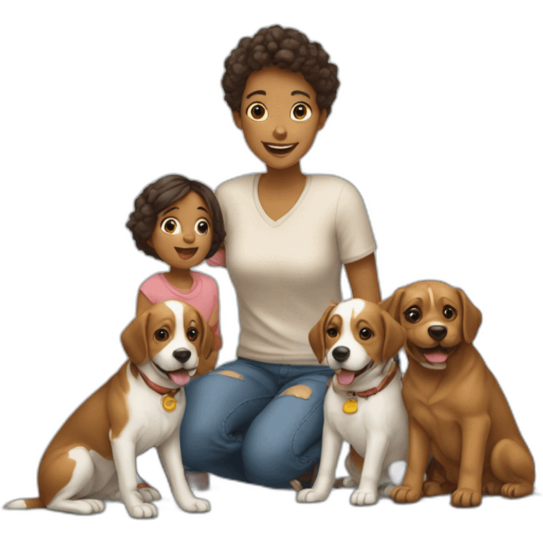 Chien et enfants emoji