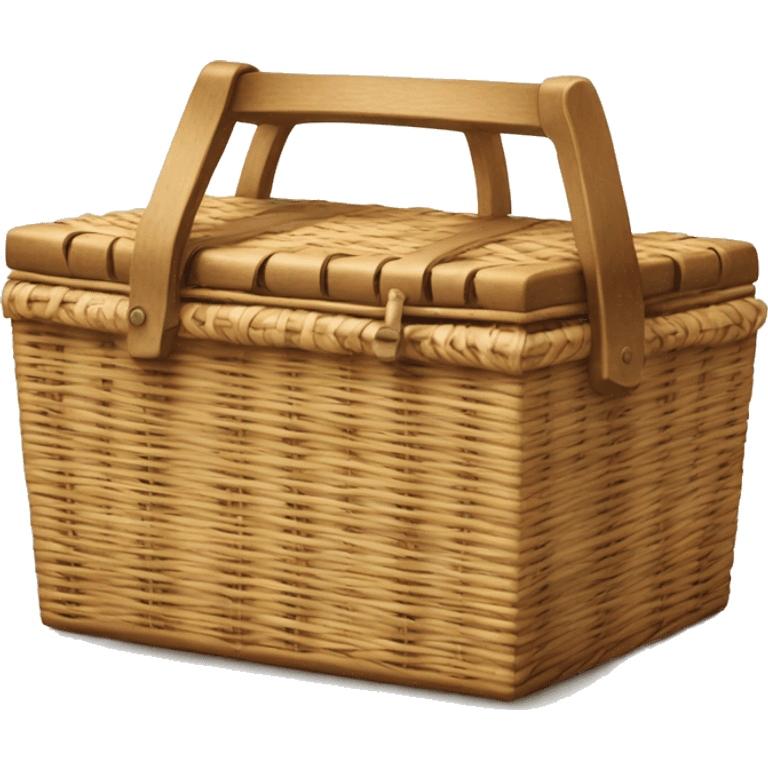 Closed Picnic Hamper with letters F&M written on the front emoji