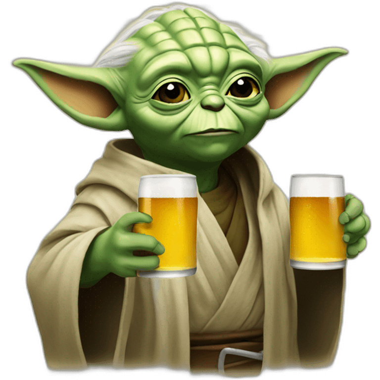 Yoda drinking beers  emoji