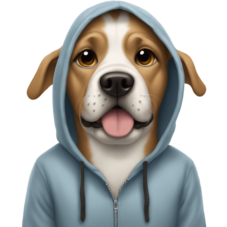 Dog wearing a hoodie  emoji