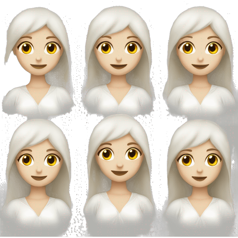 Six white Caucasian girls in ghost costumes Caucasian white  emoji