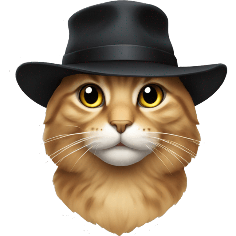 Cat wearing a black hat emoji