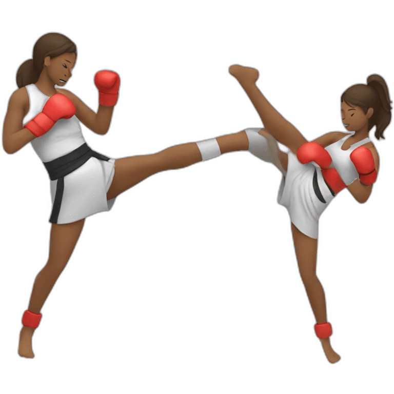 Woman kickboxing with a cast on her lag emoji