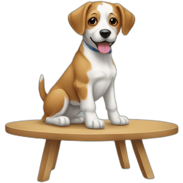 Chien sur table emoji