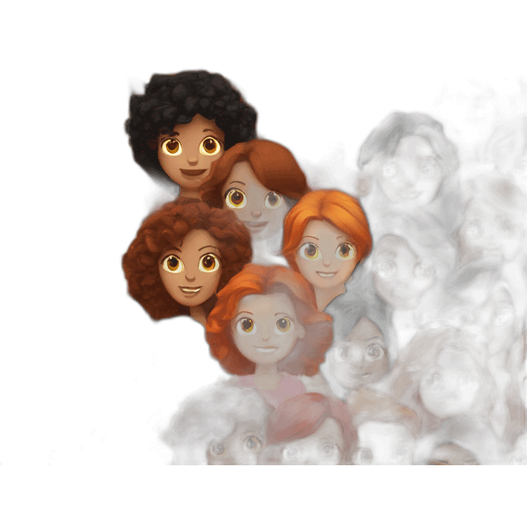 Red head and black hair girls emoji