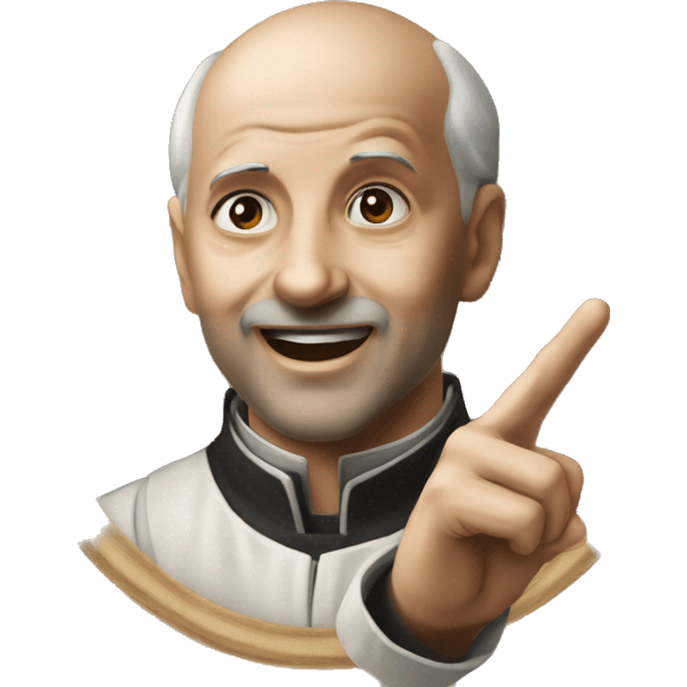 looking up and pointing st. ignatius loyola emoji