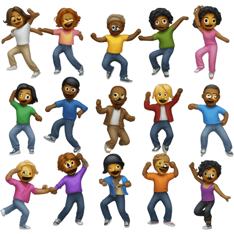 Dancing numbers "90s" emoji