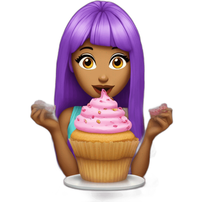 Nicki Minaj eating a cupcakes  emoji