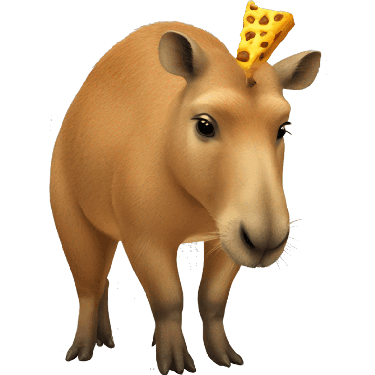 Realistic capybara eating giraffe  emoji