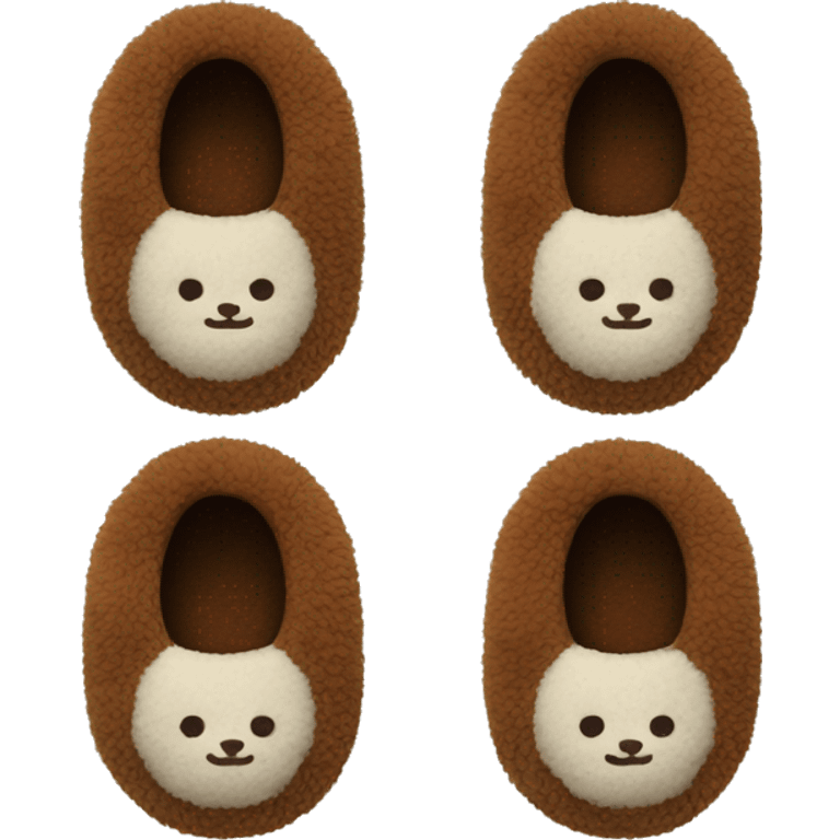 Brown fuzzy slippers emoji