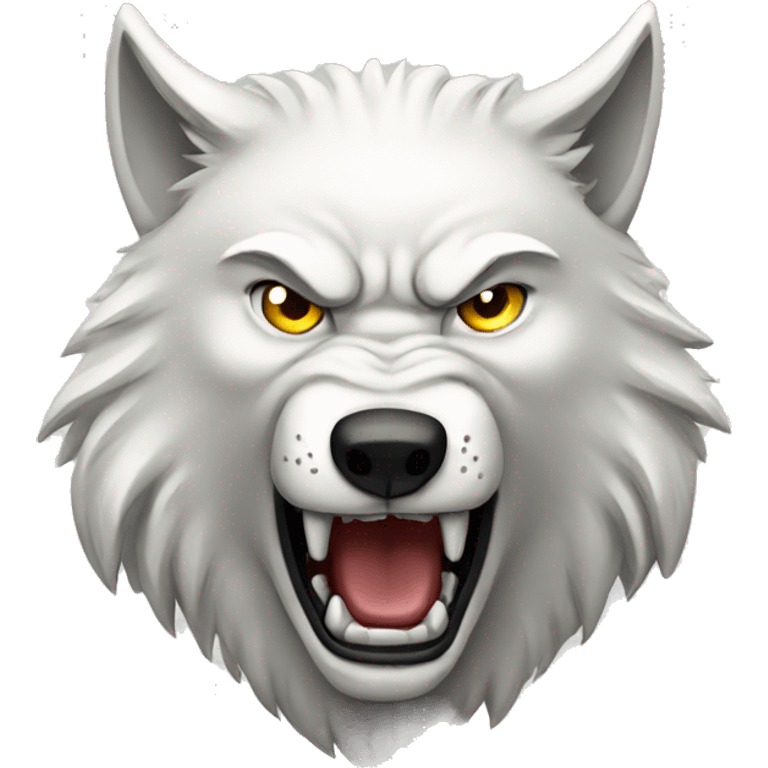 angry white wolf  emoji