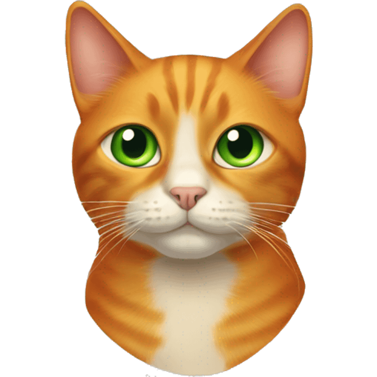 Orange cat with multicolored eyes. One eye is green and the other eye is brown. emoji