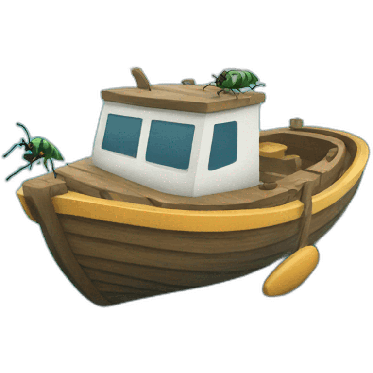 Bugs on a boat emoji