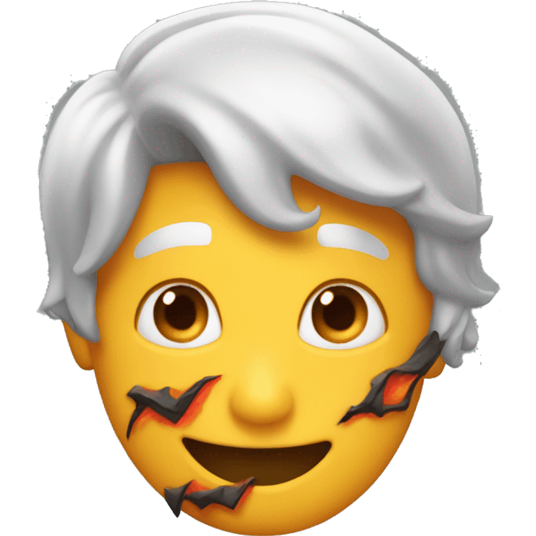 Una cara sonriendo rodeado de fuego emoji