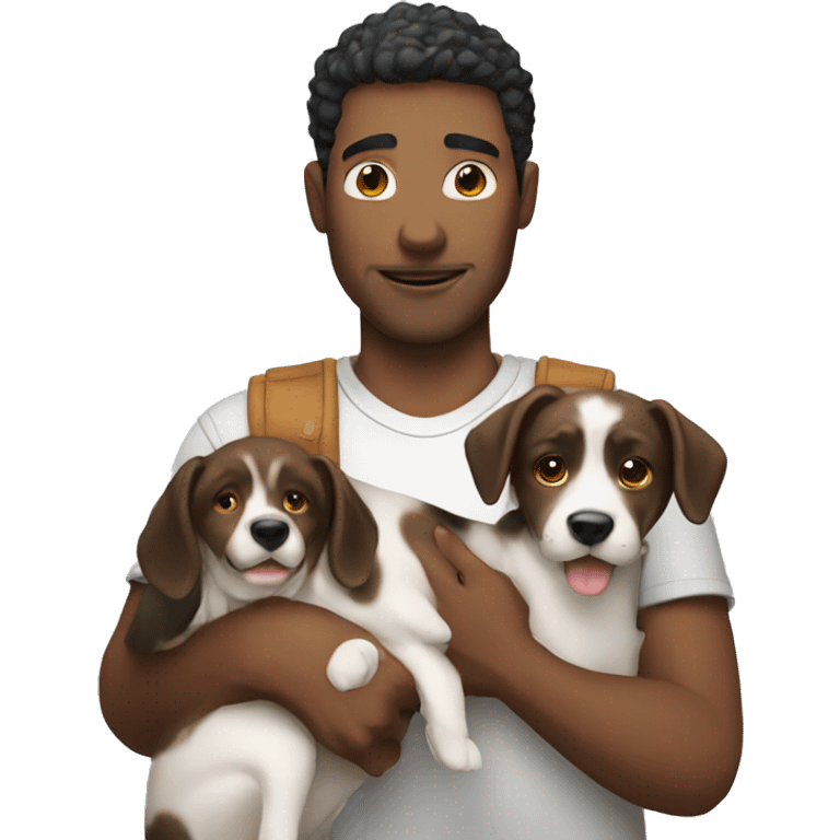 Guy with a dog in hands emoji