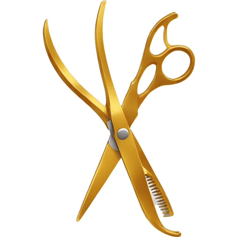 Gold hair scissors  emoji