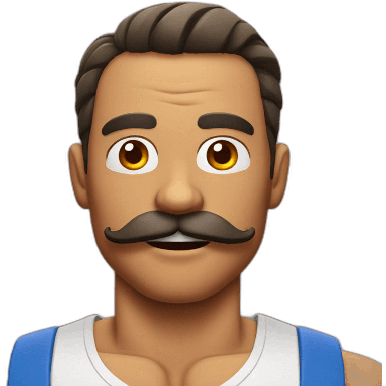 Muscles mustache expressive Cuban man emoji