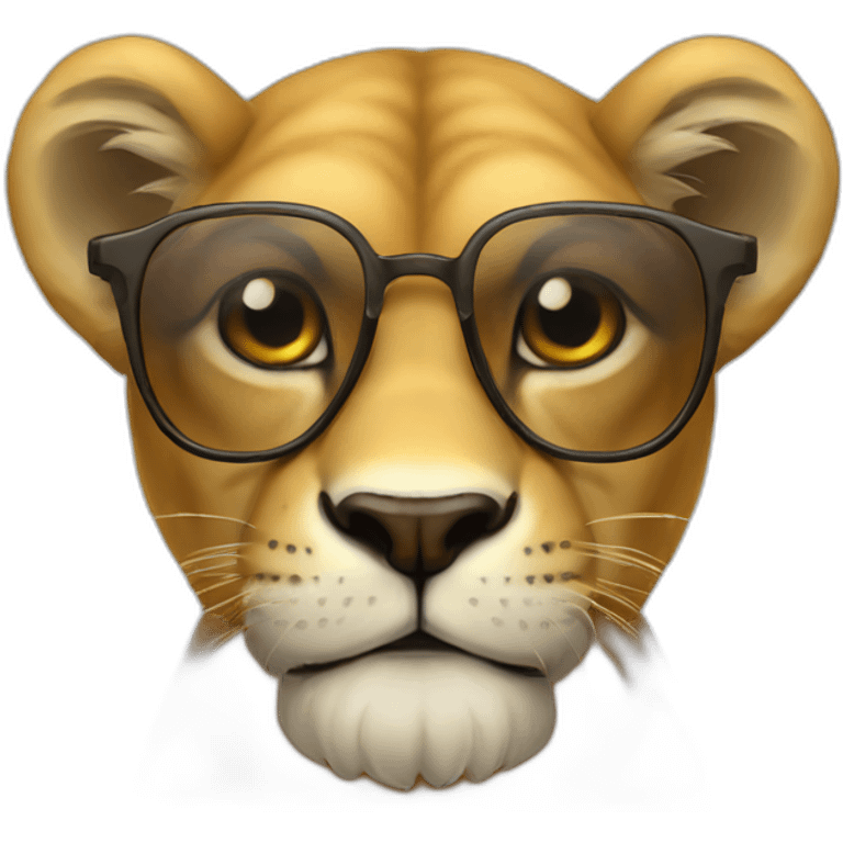 León con gafas emoji