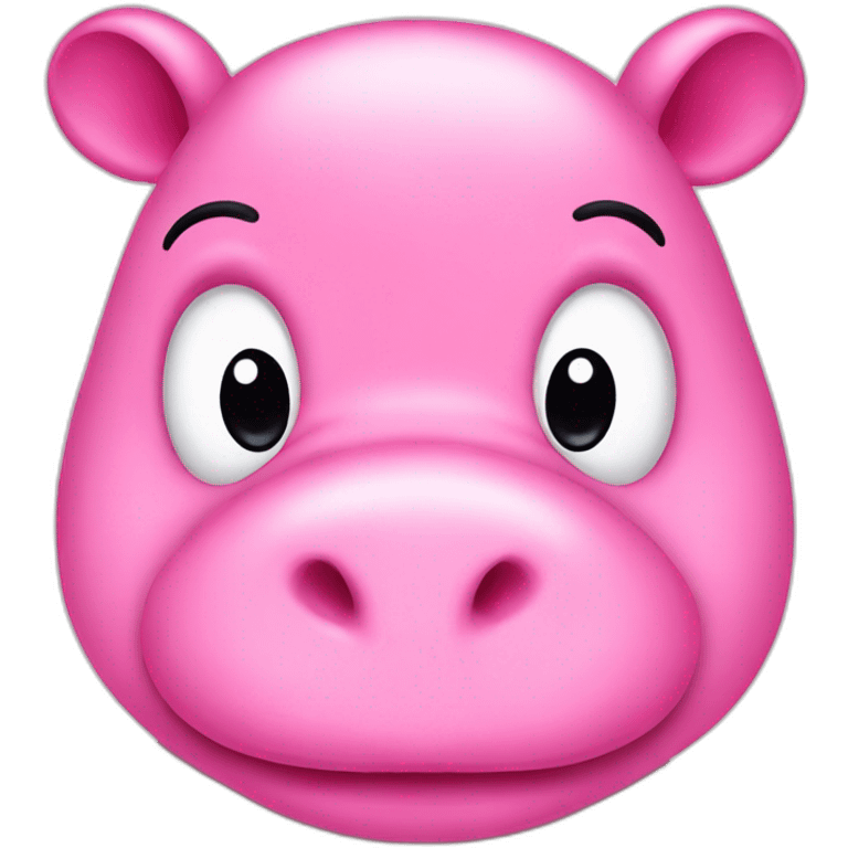 cute pink hippo showing his togue emoji