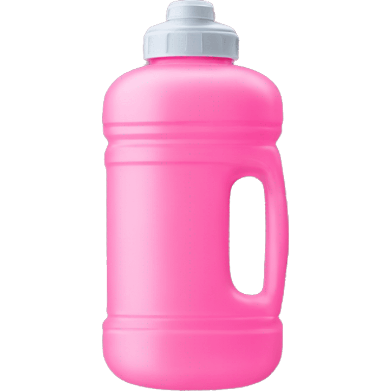 A plastic pink water bottle with a handle is a portable container designed to hold and transport water or other beverages emoji