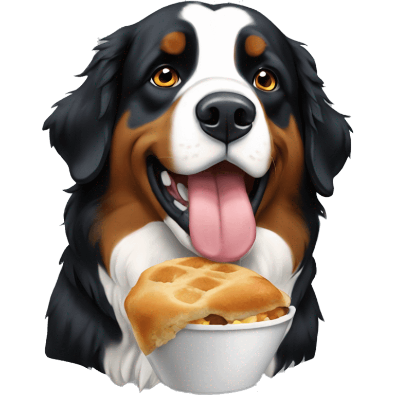 Bernese eating  emoji