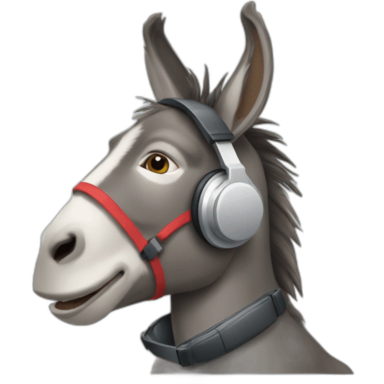 a donkey that was not alive but is now alive again wearing headphones emoji