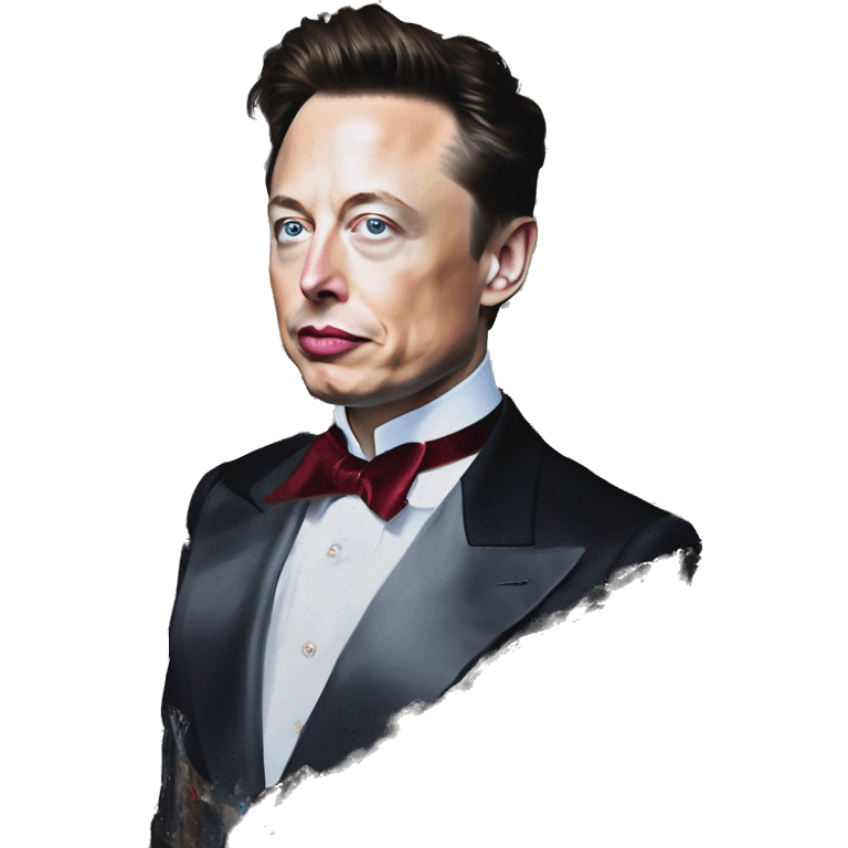 Uncle Scrooge Elon Musk in Dior Gucci Hermes leather straps, oil paint, mysterious eyes, intricate lips, masterpiece portrait , odd perspective, beautiful, desirable, logical emoji