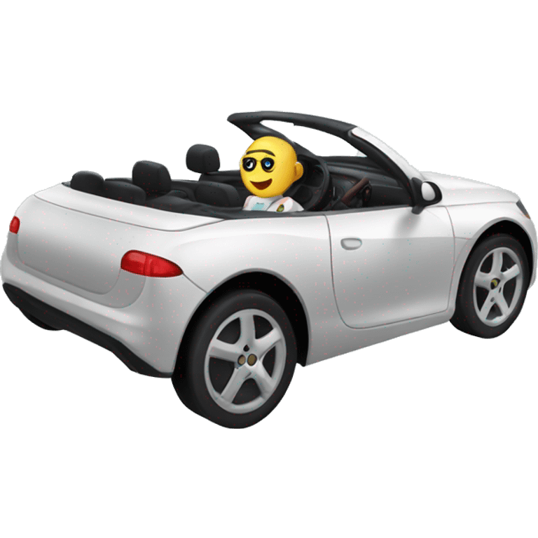 Robot driving cabrio emoji