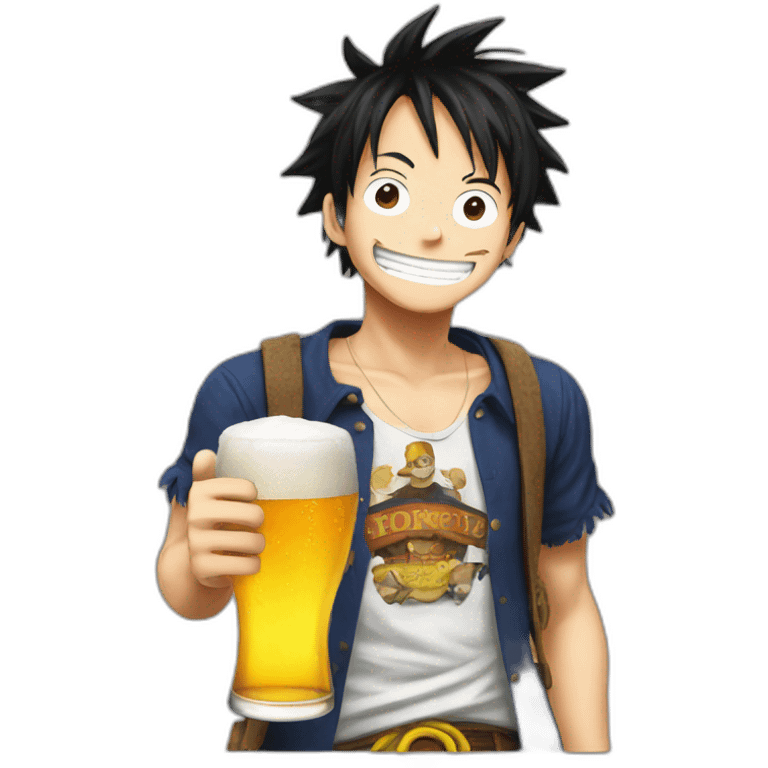 Luffy-drink-beer emoji